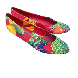 Vintage Milehigh by Diesel Tropical Red Flats Womens FLeather Sole Fruit 10